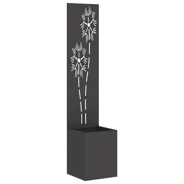 vidaXL Garten Sichtschutz-Leinwand Floral Schwarz 32 x 140 cm 876364
