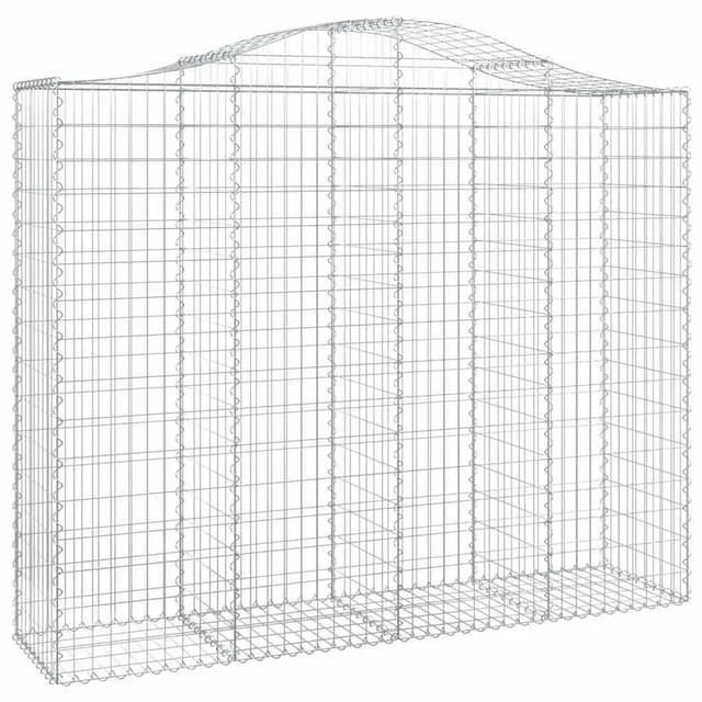 vidaXL Gabione mit Hochbogen 200x50x160/180 cm Verzinktes Eisen 153398