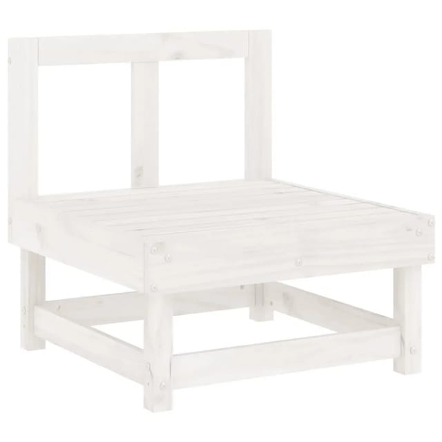 vidaXL Garten-Mittelsofa Weiß Massivholz Kiefer 825374
