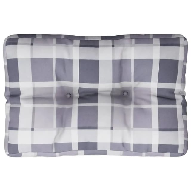vidaXL Palettenkissen Grau Karomuster 50x40x12 cm Stoff 360549