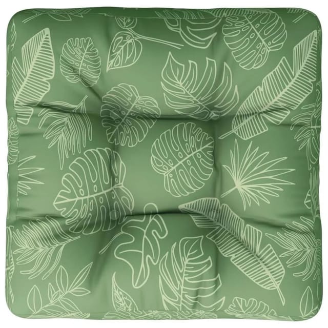 vidaXL Palettenkissen Blattmuster 50x50x12 cm Stoff 360444