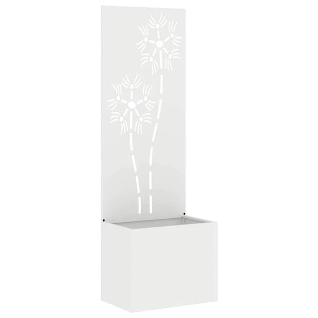 vidaXL Garten Sichtschutz-Leinwand Floral Weiß 50 x 140 cm 876435
