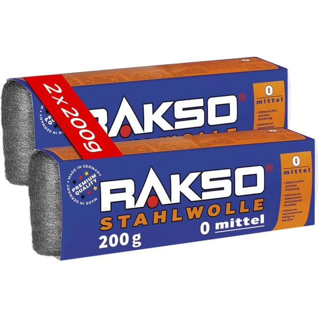 RAKSO Stahlwolle Banderole Sorte 0 Mittel 2 x 200g