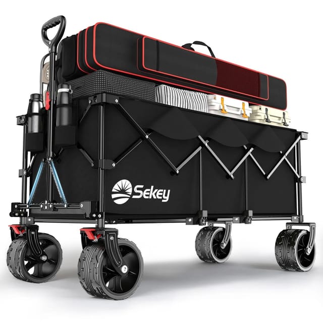 Sekey XXXL Bollerwagen Faltbar 300L Schwarz
