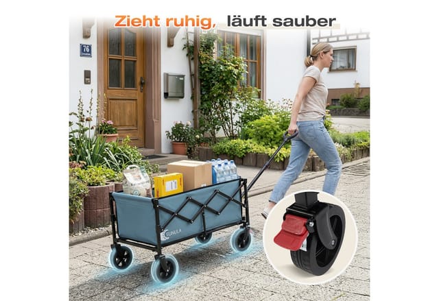 Sekey Bollerwagen Faltbar Klein 80KG Blau