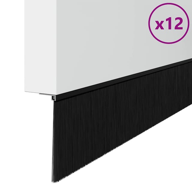 vidaXL Aufsteck Türbürstendichtungen 12 Stk Schwarz 100 cm 42019605