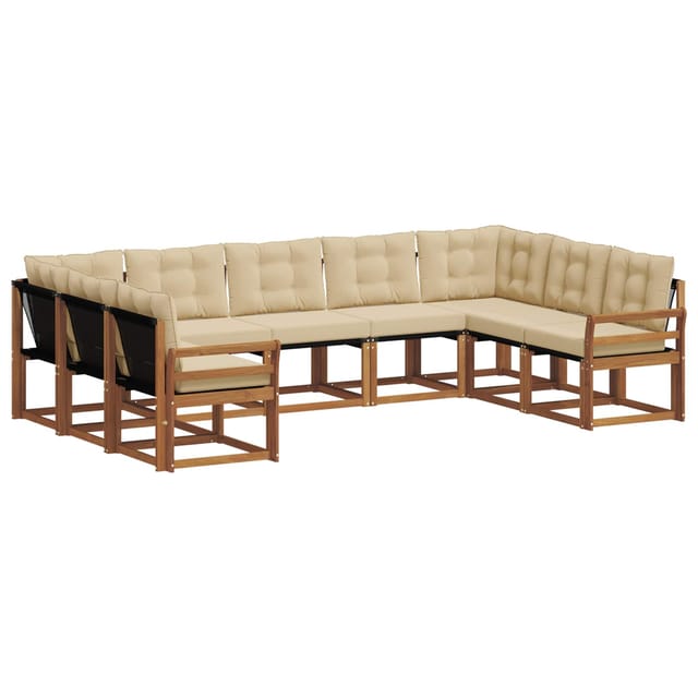 vidaXL Outdoor-Sofagarnitur 29-Tlg Natur und Beige Massivholz Akazie 3369052