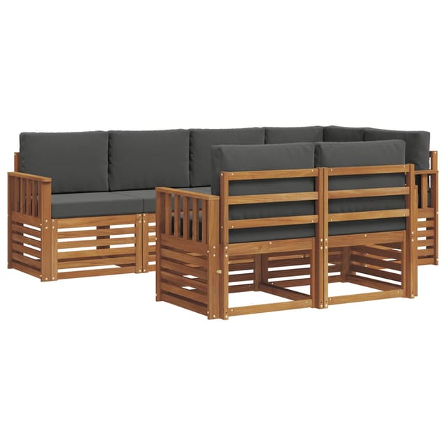 vidaXL Sofagarnituren 7 Tlg Natur und Anthrazit Massivholz Akazie 3374962