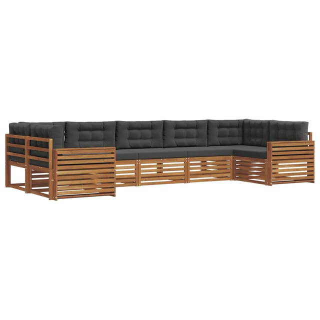 vidaXL Sofagarnituren 7 Tlg Natur und Anthrazit Massivholz Akazie 3374067