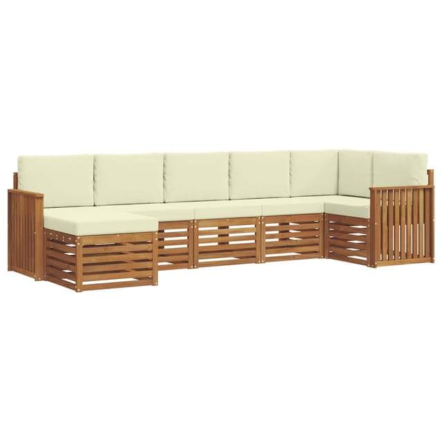 vidaXL Sofagarnituren 7 Tlg Natur und Creme Massivholz Akazie 3375165