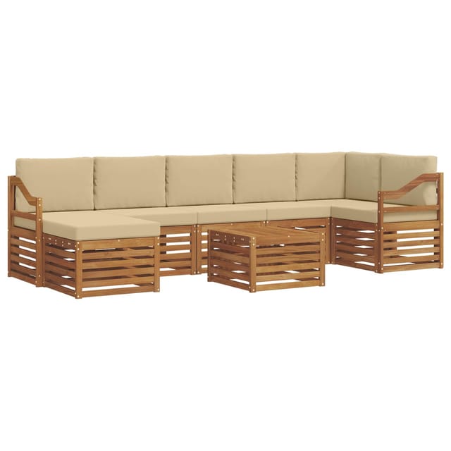 vidaXL Sofagarnituren 8 Tlg Natur und Beige Massivholz Akazie 3375228