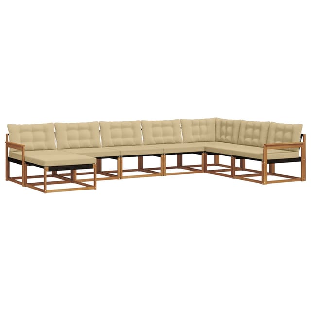 vidaXL Outdoor-Sofagarnitur 24-Tlg Natur und Beige Massivholz Akazie 3369740