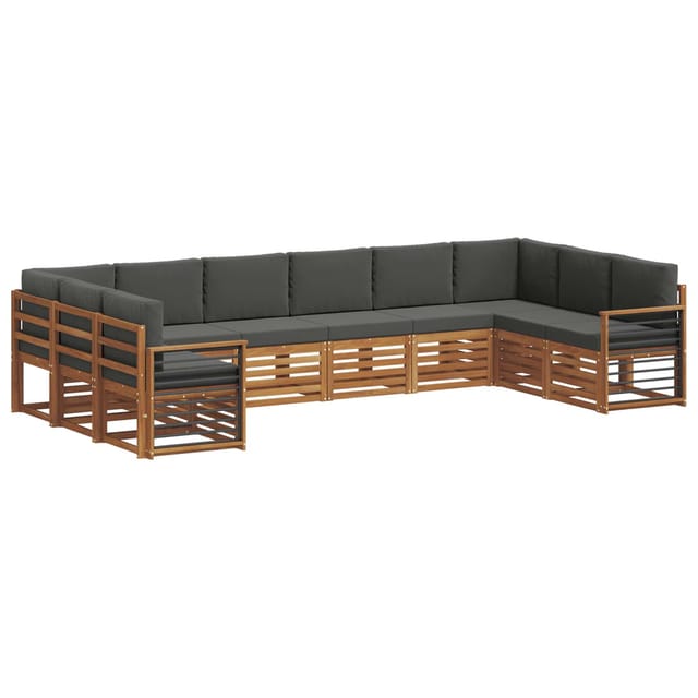 vidaXL Sofagarnituren 10 Tlg Natur und Anthrazit Massivholz Akazie 3375572