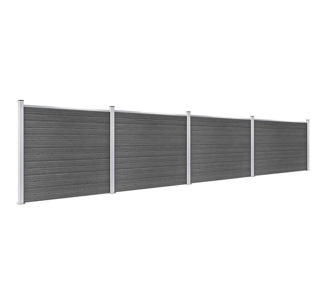 vidaXL Zaunelement Set WPC 699x146 cm Schwarz 3070461