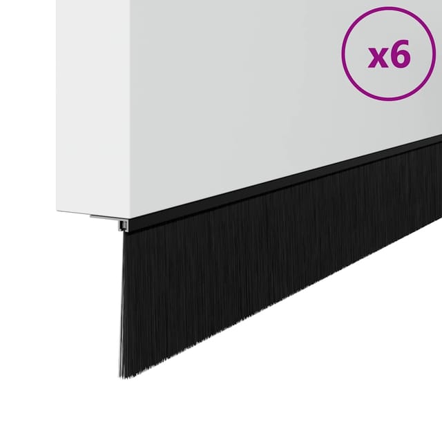 vidaXL Aufsteck Türbürstendichtungen 6 Stk Schwarz 100 cm 42019600
