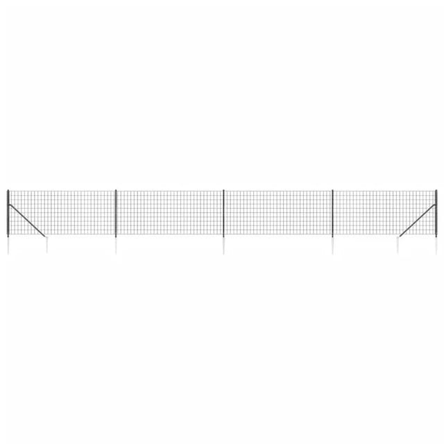 vidaXL Maschendrahtzaun mit Bodenhülsen Anthrazit 0,8x10 m 154256