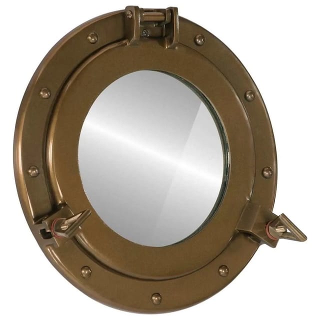 vidaXL Bullaugen-Spiegel Wandmontage Ø30 cm Aluminium und Glas 357852