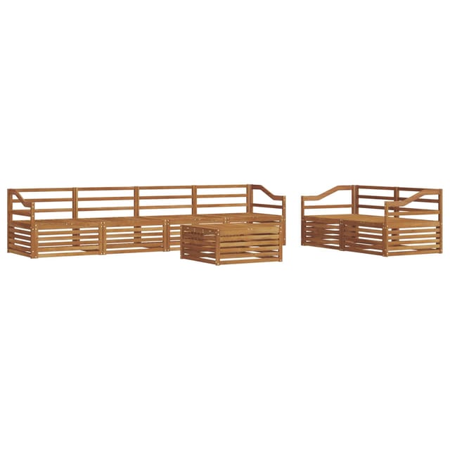 vidaXL Outdoor-Sofagarnitur 7-Tlg Natur 3373074