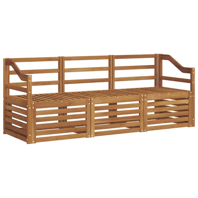 vidaXL Sofagarnituren 3 Tlg Natur Massivholz Akazie 3374304