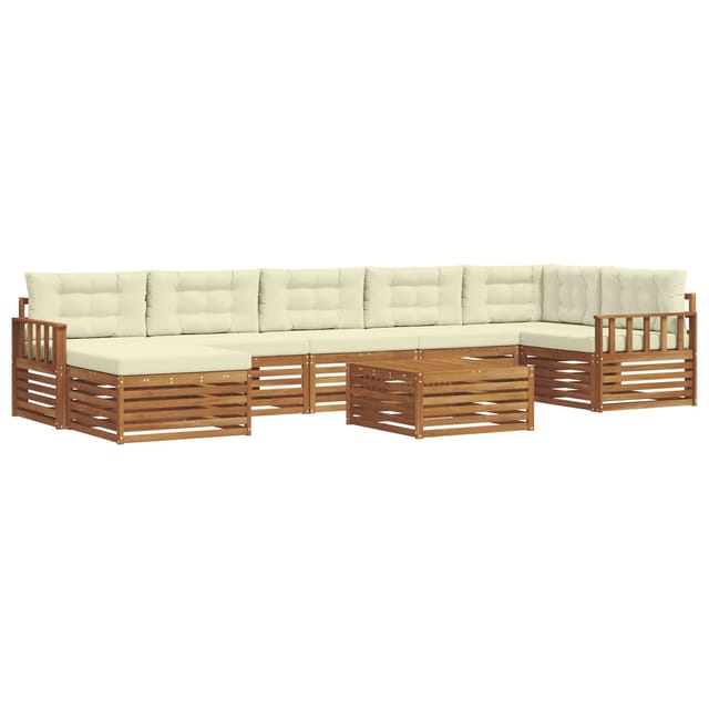 vidaXL Sofagarnituren 8 Tlg Natur und Creme Massivholz Akazie 3373850