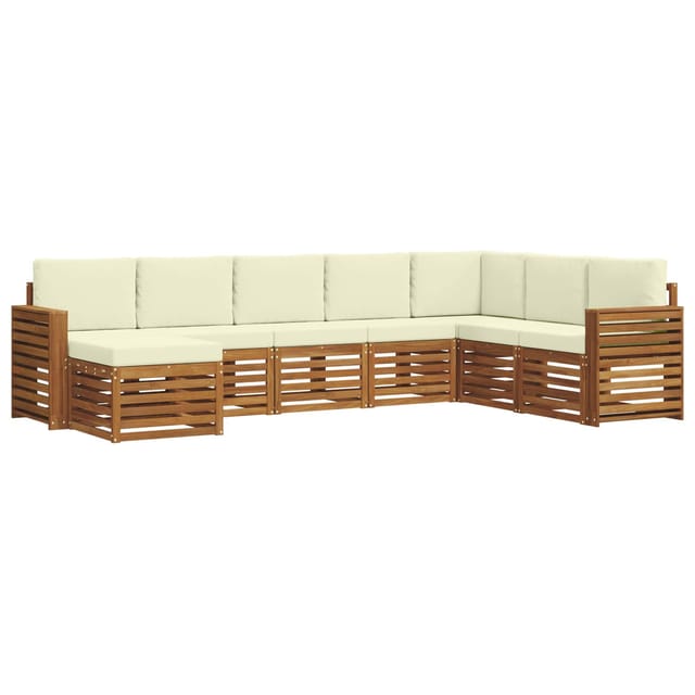 vidaXL Sofagarnituren 8 Tlg Natur und Creme Massivholz Akazie 3375295