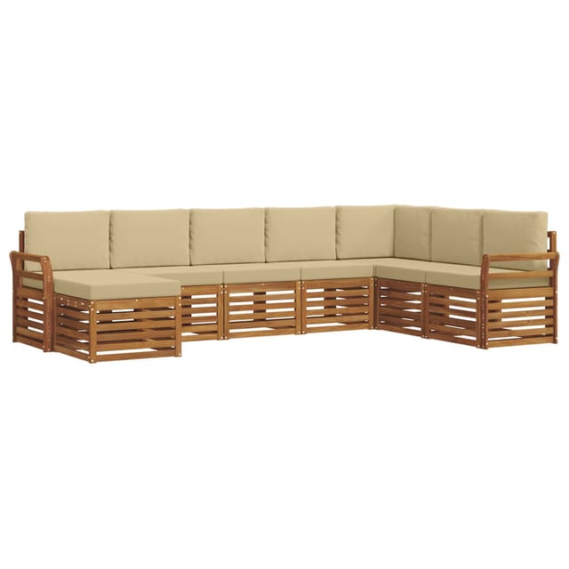 vidaXL Sofagarnituren 8 Tlg Natur und Beige Massivholz Akazie 3375293