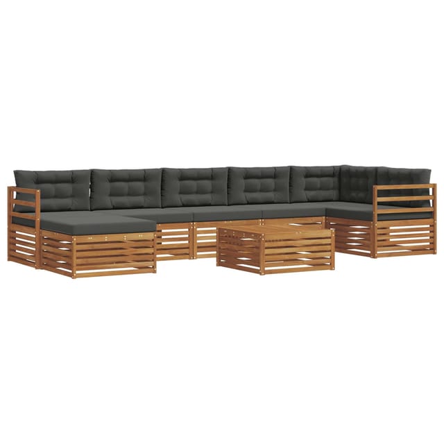 vidaXL Sofagarnituren 8 Tlg Natur und Anthrazit Massivholz Akazie 3373842