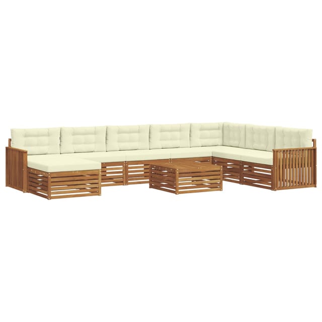 vidaXL Sofagarnituren 9 Tlg Natur und Creme Massivholz Akazie 3373975