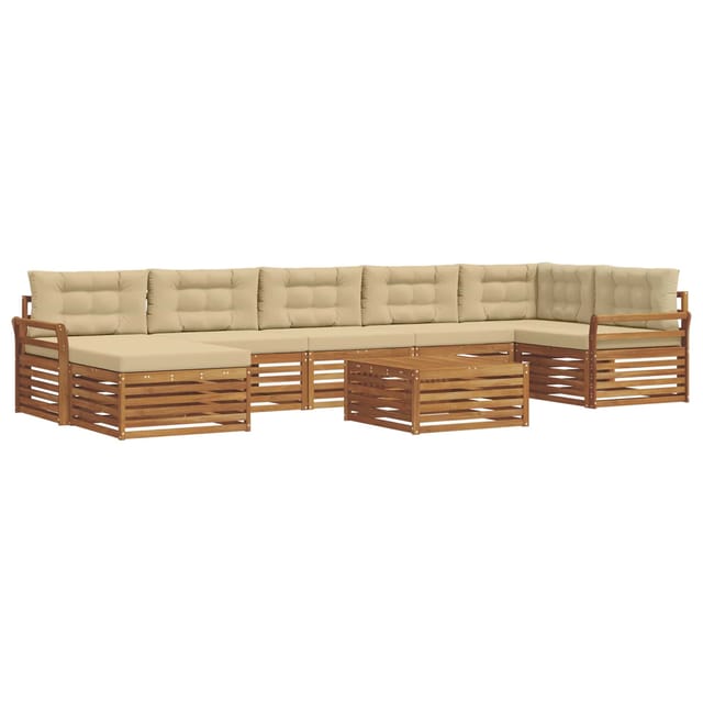 vidaXL Sofagarnituren 8 Tlg Natur und Beige Massivholz Akazie 3373863