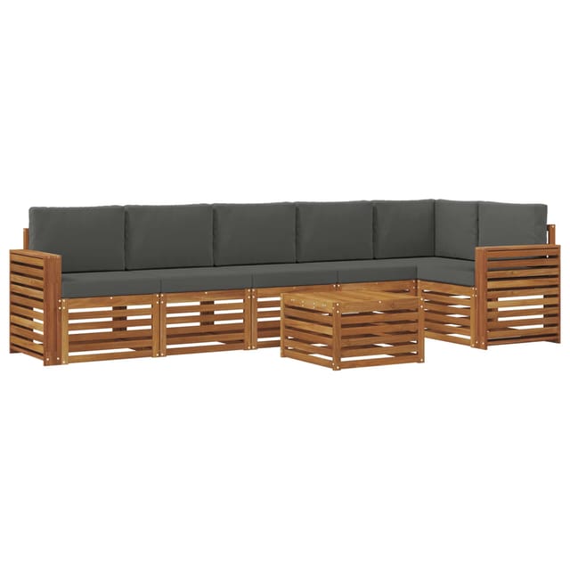 vidaXL Sofagarnituren 7 Tlg Natur und Anthrazit Massivholz Akazie 3374937