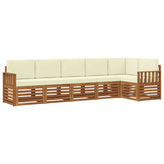 vidaXL Sofagarnituren 6 Tlg Natur und Creme Massivholz Akazie 3374880