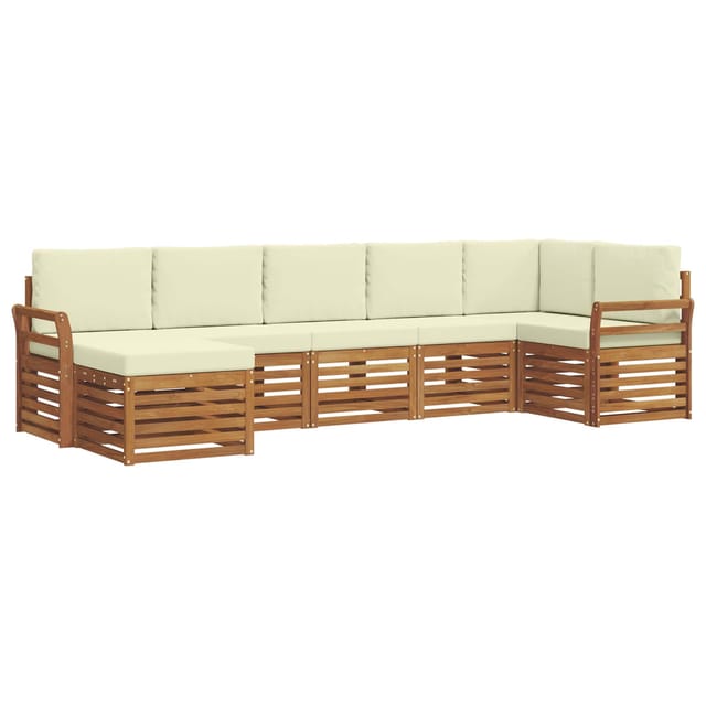vidaXL Sofagarnituren 7 Tlg Natur und Creme Massivholz Akazie 3375170