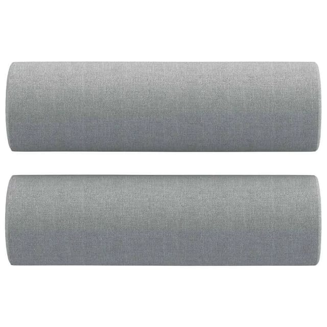 vidaXL Zierkissen 2 Stk Hellgrau Ø15x50 cm Stoff 349501