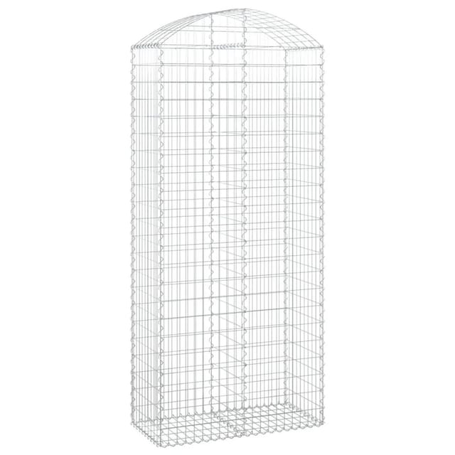 vidaXL Gabione mit Hochbogen 100x50x220/240 cm Verzinktes Eisen 153441