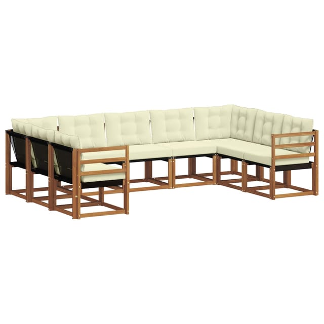 vidaXL Outdoor-Sofagarnitur 29-Tlg Natur und Creme Massivholz Akazie 3369037