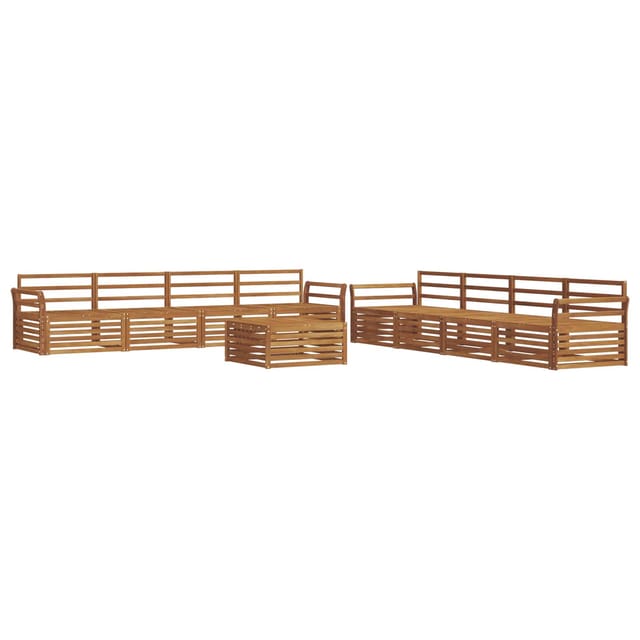 vidaXL Outdoor-Sofagarnitur 9-Tlg Natur 3373219