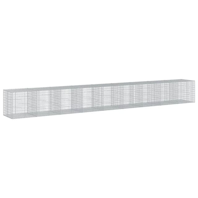 vidaXL Gabione mit Deckel 900x100x100 cm Verzinktes Eisen 3295206