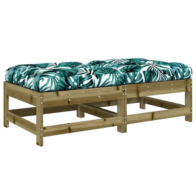 vidaXL Gartenhocker mit Kissen 2 Stk Kiefernholz Imprägniert 825589