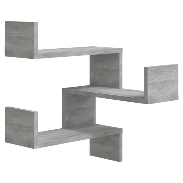 vidaXL Wand-Eckregal Grau Sonoma 40x40x50 cm Holzwerkstoff 815206