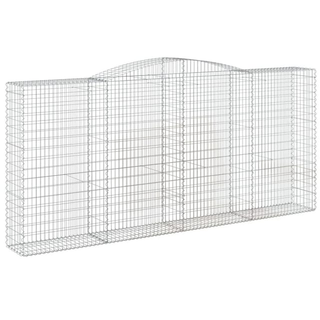 vidaXL Gabione mit Hochbogen 400x50x180/200 cm Verzinktes Eisen 153539