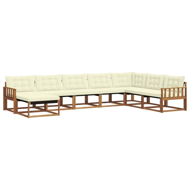 vidaXL Outdoor-Sofagarnitur 24-Tlg Natur und Creme Massivholz Akazie 3369741