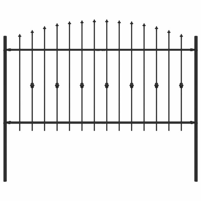 vidaXL Spießzaun Schwarz 200 x 150 cm Pulverbeschichteter Stahl 42030087
