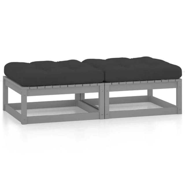 vidaXL Gartenhocker mit Kissen 2 Stk Massivholz Kiefer 3076281