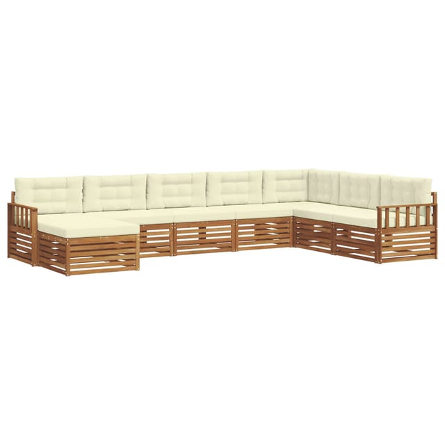 vidaXL Sofagarnituren 8 Tlg Natur und Creme Massivholz Akazie 3373930