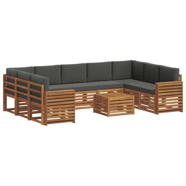 vidaXL Sofagarnituren 10 Tlg Natur und Anthrazit Massivholz Akazie 3375527