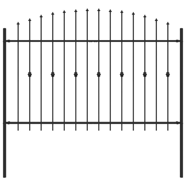 vidaXL Spießzaun Schwarz 200 x 130 cm Pulverbeschichteter Stahl 42030088