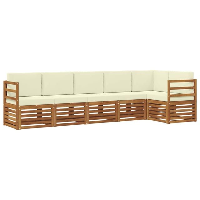 vidaXL Sofagarnituren 6 Tlg Natur und Creme Massivholz Akazie 3374870