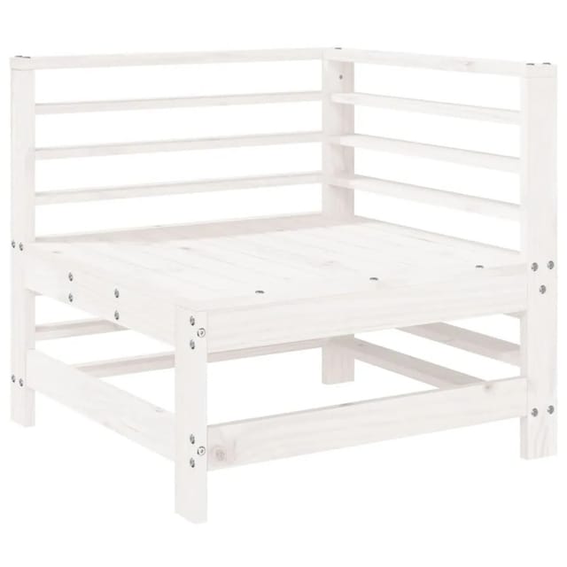 vidaXL Garten-Ecksofa Weiß Massivholz Kiefer 825605