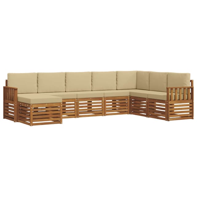 vidaXL Sofagarnituren 8 Tlg Natur und Beige Massivholz Akazie 3375283