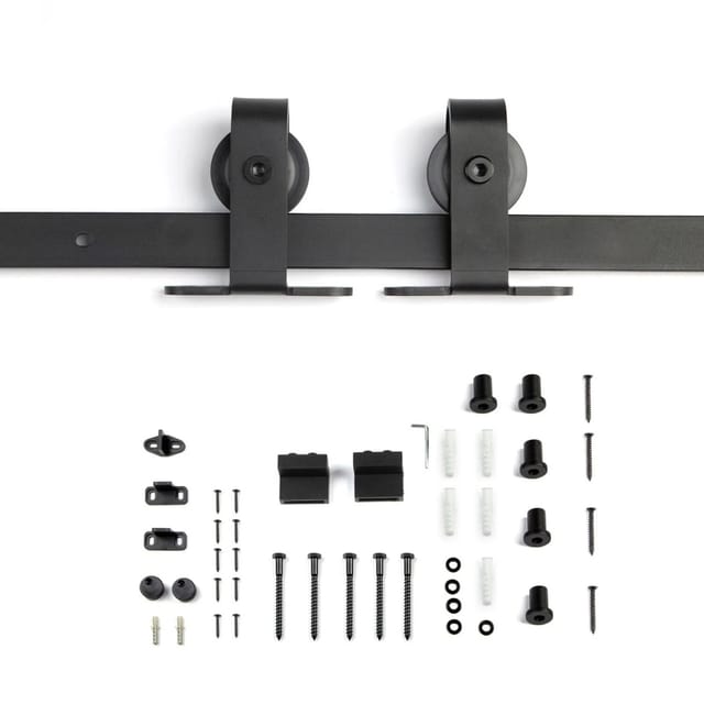 SOTECH Schiebetüren Set LOUNGE-2 2m Von Oben Anschraubbar Schwarz